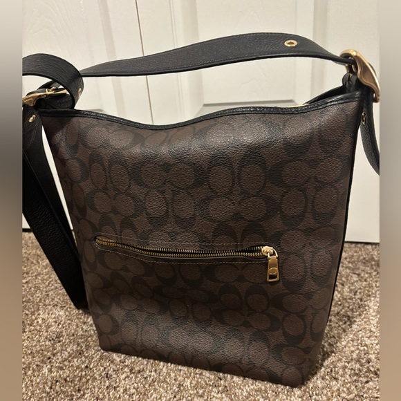 Coach Dark Brown Signature Shoulder Bag - Picture 2 of 8